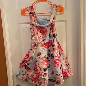 Speechless Blue and Pink Floral Mini Dress